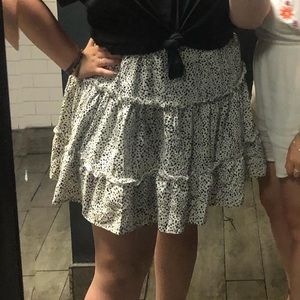 Shein Dalmation Print Ruffle Skirt